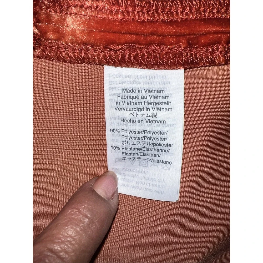 Madewell Burnt Orange Velvet Butterfly Sleeve Top Scalloped Hem XXS K4376